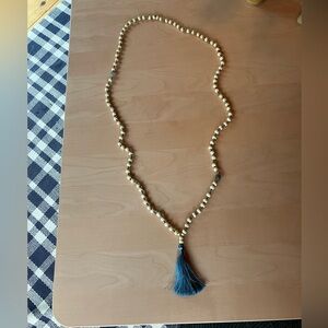Long tassled semi precious necklace